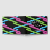 ダークレーザー幾何学模様の甘い16ネオングロー ゲストブック (全面)