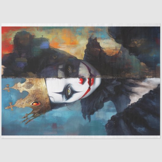 ダークロイヤリティハーレクイン抽象芸術アートデクページ 薄葉紙 (正面)