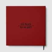 ダークロマンスの赤いゴシックローズウェディングゲストブック ゲストブック (裏面)