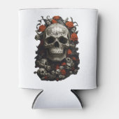 ダークロマンススカルとバラ 缶クーラー (正面)