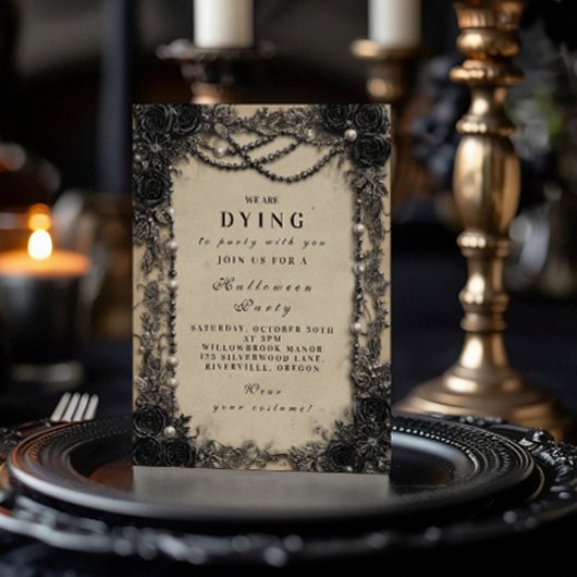 ダークロマンスブラックバラハロウィーンソイレ 招待状