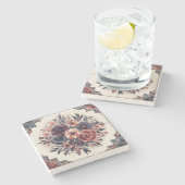 ダークロマンスブルゴーニュアールデコフローラ夏 ストーンコースター (横)