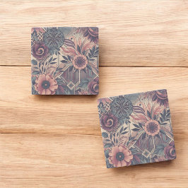 ダークロマンスブルゴーニュアールデコフローラ夏 ストーンコースター