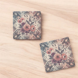 ダークロマンスブルゴーニュアールデコフローラ夏 ストーンコースター