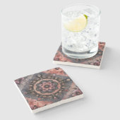 ダークロマンスブルゴーニュアールデコフローラ夏 ストーンコースター (横)