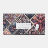 ダークロマンスブルゴーニュアールデコフローラ夏 デスクマット (キーボード&マウス)