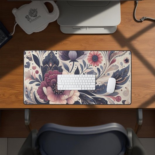 ダークロマンスブルゴーニュアールデコフローラ夏 デスクマット