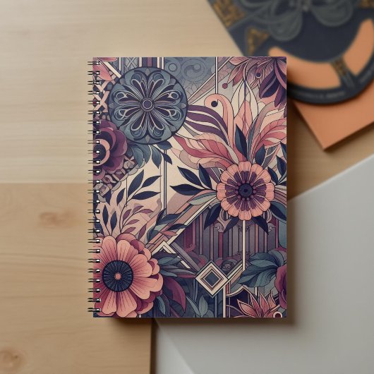 ダークロマンスブルゴーニュアールデコフローラ夏 ノートブック