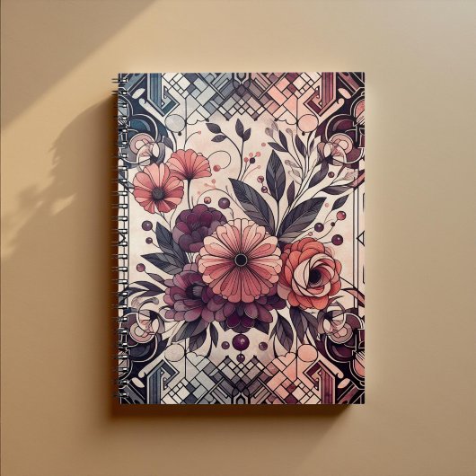 ダークロマンスブルゴーニュアールデコフローラ夏 ノートブック