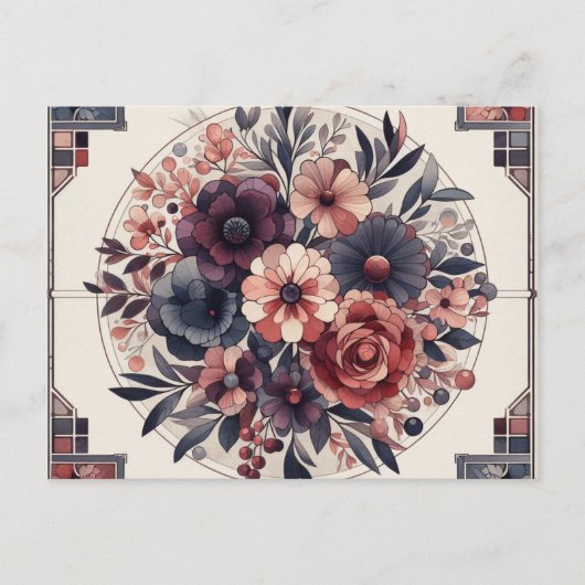 ダークロマンスブルゴーニュアールデコフローラ夏 ポストカード (正面)