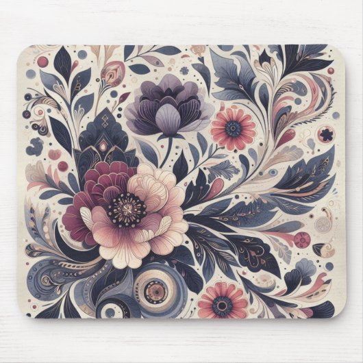 ダークロマンスブルゴーニュアールデコフローラ夏 マウスパッド (正面)