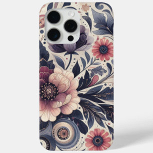 ダークロマンスブルゴーニュアールデコフローラ夏 iPhone 15 PRO MAXケース