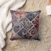 ダークロマンスボホウォーター色フローラ春夏 クッション (ブランケット)