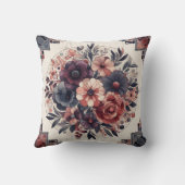 ダークロマンスボホウォーター色フローラ春夏 クッション (裏面)