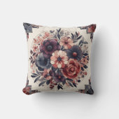 ダークロマンスボホウォーター色フローラ春夏 クッション (正面)