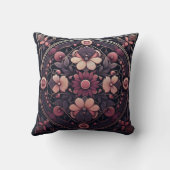 ダークロマンスボホウォーター色フローラ春夏 クッション (裏面)