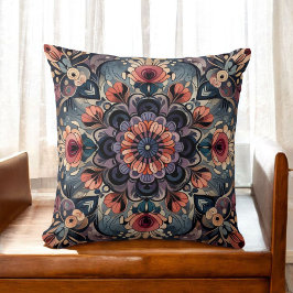 ダークロマンスボホウォーター色フローラ春夏 クッション