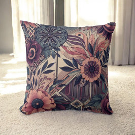 ダークロマンスボホウォーター色フローラ春夏 クッション