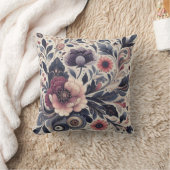 ダークロマンスボホウォーター色フローラ春夏 クッション (ブランケット)