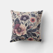 ダークロマンスボホウォーター色フローラ春夏 クッション (裏面)