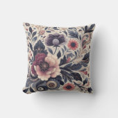 ダークロマンスボホウォーター色フローラ春夏 クッション (正面)