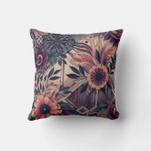 ダークロマンスボホウォーター色フローラ春夏 クッション (裏面)