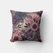 ダークロマンスボホウォーター色フローラ春夏 クッション (正面)