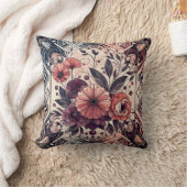 ダークロマンスボホウォーター色フローラ春夏 クッション (ブランケット)