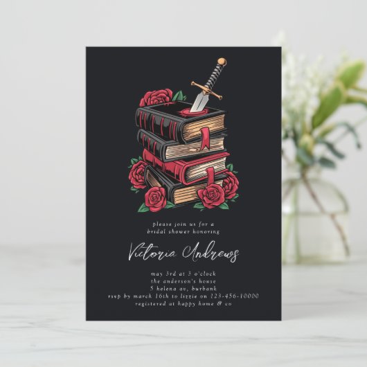 ダークロマンスロマンティシブキッシュブライダルシャワー 招待状 (スタンド正面)