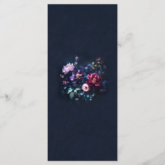 ダークロマンチックなムーディーズ花模様ゴシック結婚ブラック メニュー (裏面)