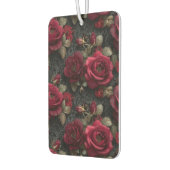 ダークロマンチックな赤いバラと黒いレースの芽 カーエアーフレッシュナー (左)