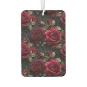 ダークロマンチックな赤いバラと黒いレースの芽 カーエアーフレッシュナー (裏面)