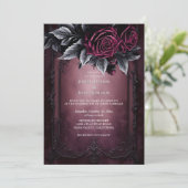 ダークロマンチックフローラゴシック結婚式招待状 招待状 (スタンド正面)