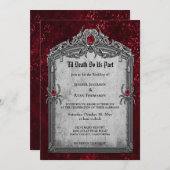 ダークロマンチックフローラゴシック結婚式招待状 招待状 (正面/裏面)