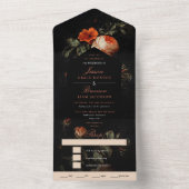 ダークロマンチックフローラバラオランダマスター結婚ズ オールインワン招待状 (内側)