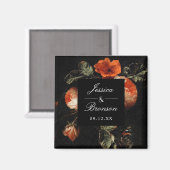 ダークロマンチックフローラバラオランダマスター結婚ズ マグネット (正面/裏面)