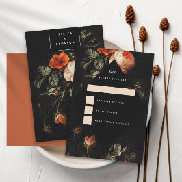 ダークロマンチックフローラバラオランダマスターRSVP 招待状