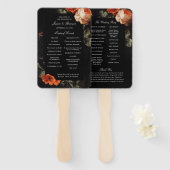 ダークロマンチックフローラバラオランダ結婚式 プログラム ハンドファン (正面&裏面)