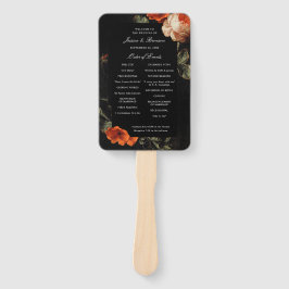 ダークロマンチックフローラバラオランダ結婚式 プログラム ハンドファン