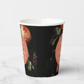 ダークロマンチックフローラピンクローズウェディングシャワー 紙コップ (左)