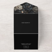 ダークロマンチックフローラ結婚ゴシック オールインワン招待状 (外側)