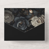 ダークロマンチックフローラ結婚ゴシック オールインワン招待状 (裏面)