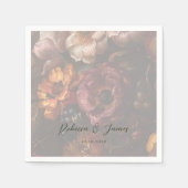 ダークロマンチックフローラ絵画オランダア結婚ート スタンダードカクテルナプキン (正面)