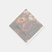 ダークロマンチックフローラ絵画オランダア結婚ート スタンダードカクテルナプキン (角)