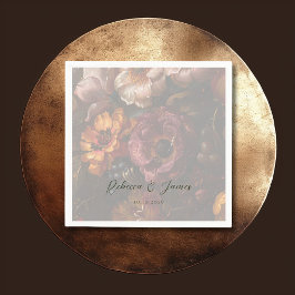 ダークロマンチックフローラ絵画オランダア結婚ート スタンダードカクテルナプキン