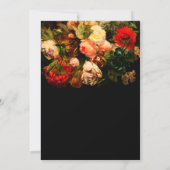 ダークロマンティックなムーディーな美しい花柄のブライダルシャワー 招待状 (裏面)