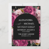 ダークロマンティックウォーター色フローラオランダマスターズWedd 招待状 (正面)