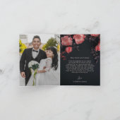 ダークロマンティックローズ | 結婚式の写真 サンクユー サンキューカード (内部)
