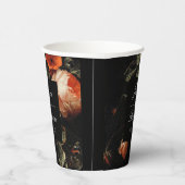 ダークロマンティック フローラル ピンク ローズ ウェディング シャワー 紙コップ (右)