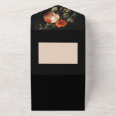 ダークロマンティック フローラル ローズ ダッチマスター ウェディング オールインワン招待状 (外側)